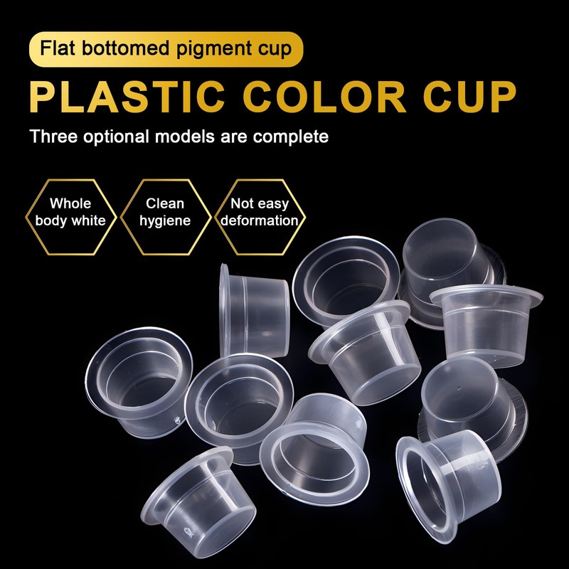 300pcs Tattoo Ink Caps Cups with 2 Red Cups Holders-Base