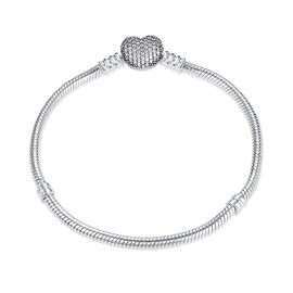 Pandach CMB051 Women's Bracelet 925 Sterling Silver, Bracelets Moments Snake Link Bracelet Valentine's Day Mother's Day Birthday Christmas Gift for Women Girlfriend Mum, Sterling Silver