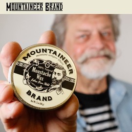 Mountaineer Brand Natural Mustache Wax | Original (Cedar Fir) Blend Scent | Made in West Virginia | Long Lasting Hold | Smooths, Conditons, Styles | Organic Moustache Balm | 2oz