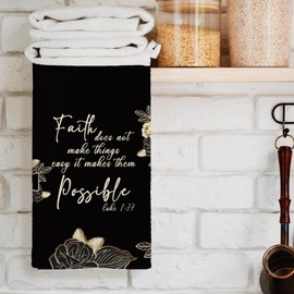 CUANFDDSF Inspirational Christian Gifts Kitchen Towels, Prayers Scripture Gifts Cross Faith Bible Verse Religious Scripture Decorative Tea Towels Kitchen Hand Towels 16x24 Inch