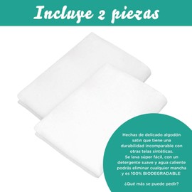 Nap Baby Set de 2 Sábanas para Mini Colecho - 100% Algodón - Sábanas Colecho 50x90 - Natural, hipoalergénicas, Suaves y duraderas - Blanco