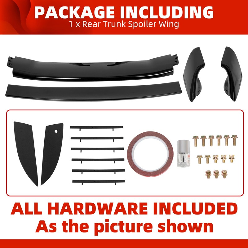 ECOTRIC Rear Trunk Spoiler Wing Compatible with 2006-2011 Honda Civic