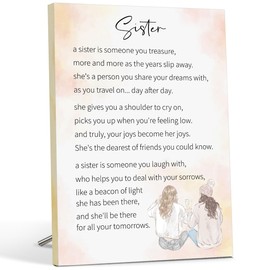 Sister Sign, Sister Birthday Gift Idea, Sister Plaque from Friends, Best Sister Ever Gifts, Wooden Plaque Decor for Home Office Wall Art - 68