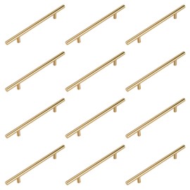 Stormshopping 12PACK Kitchen Door Handles 160mm Gold Kitchen Cupboard Handles Black Cupboard Pulls Drawer Pulls for Cabinet Wardrobe Bathroom Stainless Steel