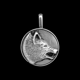 Mainland Silver Wolf Pendant, 925 Sterling Silver Pendant, Engraved Wolf Pendant, Wolf Necklace