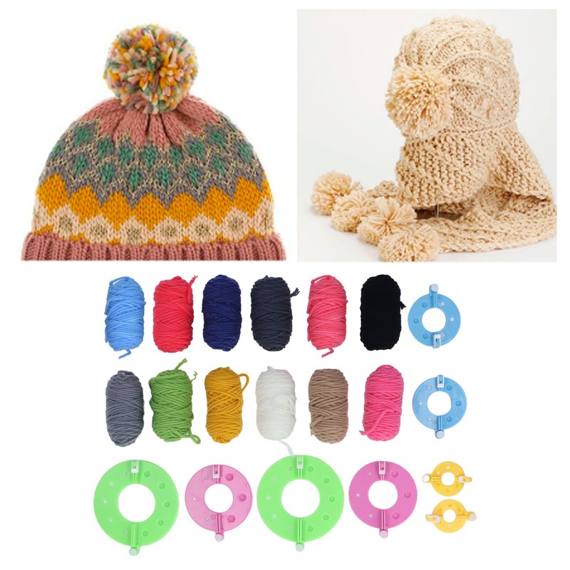 Pompom Maker 4 Different Sizes Easy Operation Plastic Pom Maker