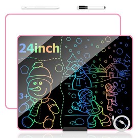 XZBB LCD Writing Tablet for Kids，24 Inch Colorful  Drawing Board with Stylus,One-Tap Erase, Lock Function, and Rechargeable Design,Educational and Learning Toy for Boy and Girls. - Color: black