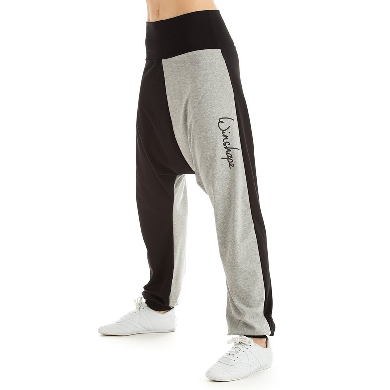 Winshape – Pantaloni da Allenamento da Donna, Donna, Schwarz/Grey Melange,