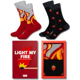 soxo Valentine's Day Men's Socks Lustinge Gifts For Men Cotton Gift Sock 40-45 1-2 Pairs, Matches 2 pairs