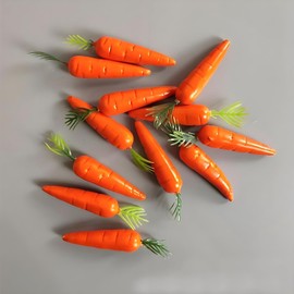 10Pcs Miniature Carrot Models, Artificial Vegetables for Mini Kitchen Decoration, Party Supplies
