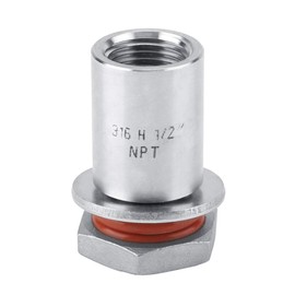 1/2" Stainless Steel Bulkhead, Male NPT Threads Homebrew Weldless Bulkhead, Bulkhead Fitting for Keg and Kettle, No Welding Required, Easy to Install