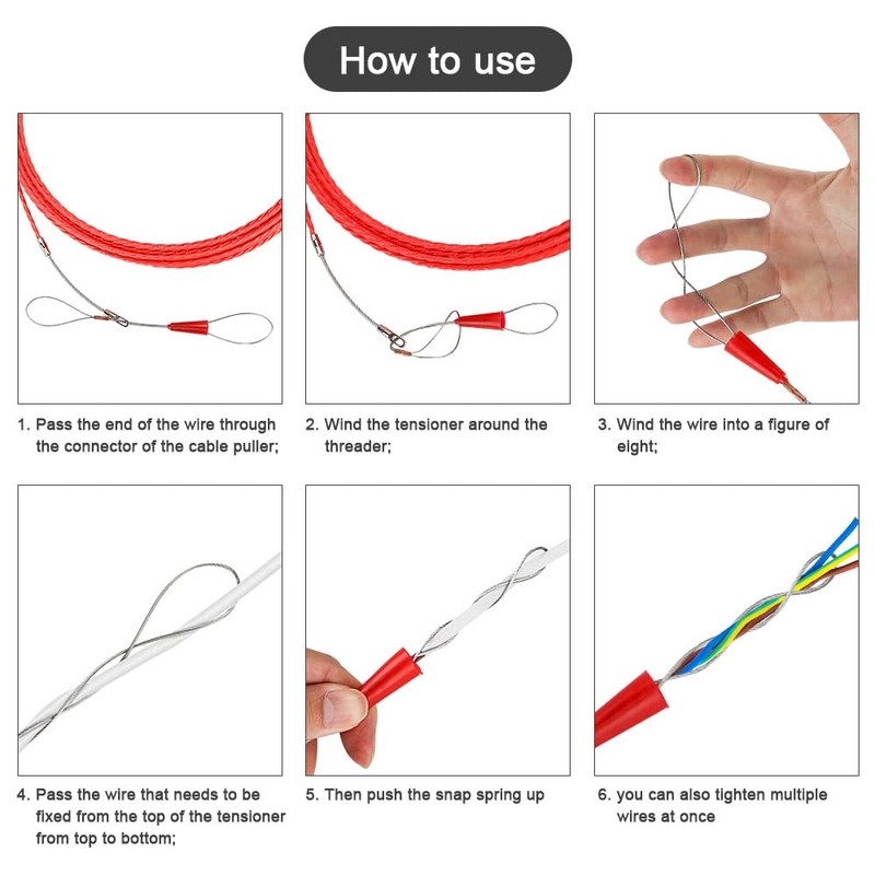 15m Fish Tape Through Wall Cable, 4.5mm Polyester Wire Puller