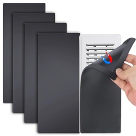 5 Pcs Strong Magnetic Vent Covers, 5.5x12 inch Vent Covers for Home Floor, Pockets for Complete Seal, Air Vent Covers for Floor Wall and Ceiling Registers, Home and RV, HVAC and AC Vents-Black