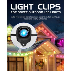 Mounting Bracket Clip for Govee PRO Permanent Outdoor LED Lights H706 (Black, 10 PCS)