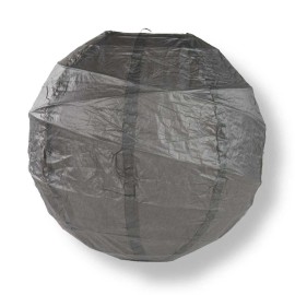 Quasimoon 6" Driftwood Grey Round Paper Lantern, Crisscross Ribbing, Hanging ...