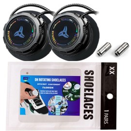 SJZQ Rotating Automatic Buckle no tie shoelaces,46 inches Knob style Tieless Lock Shoe Laces, Unisex No tie laces for kids and adult