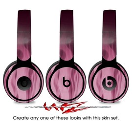 Skin Decal Wrap Compatible with Original Beats Solo Pro Headphones - Fire Pink Skin - Headphones NOT Included