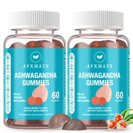 AFXMATE AFXMATE Ashwagandha Gummies & Vitamin D Gummies for Men & Women 120 Count Aswangdha Supplement (Non-GMO, Sugar Free & Gluten Free)
