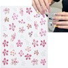 6 Sheets 5D Embossed Nail Art Stickers Colour Hibiscus Nail