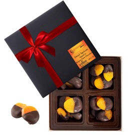 Gift Box of Dried Apricots dipped in Belgian Dark Chocolate - 5 OZ