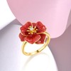 Santuzza Peony Ring 925 Sterling Silver White Cubic Zirconia Enamel