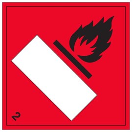 V Safety Flammable 2 UN Substance Numbering Hazard Label-250x250mm-Magnetic Safety Sign