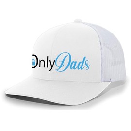 Trenz Shirt Company Mens Fathers Day Hat Only Dads Funny Onlydads Mesh Back Trucker Hat, White/White