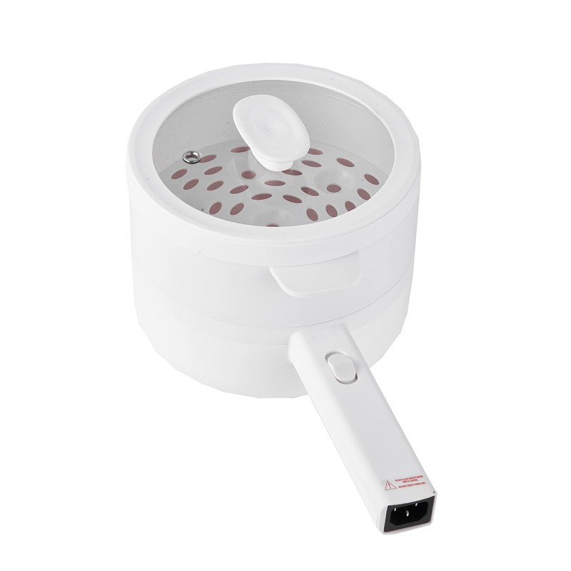 TAYAMA Multi-Function Electric Cooking Pot & Food Steamer 1.5L, White,