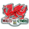 WELSH DRAGON METALLIC FRIDGE MAGNET - GREAT SOUVENIR GIFT FROM