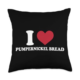 German Pumpernickel Bread Designs I Love Pumpernickel-Sourdough Bread Rye Dark Whole Grain Throw Pillow, 18x18, Multicolor