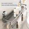 Aluminum Bathroom Suction Cup Storage Rack Wall-Mounted No-Drill Towel Rack