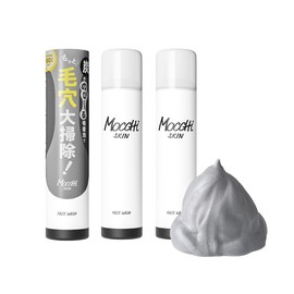 Mocchskin Adsorption Foam Facial Cleansing Foam, Carbonated Facial Cleansing, Enzyme, No Foaming Required, Pore Cleansing, BLK 5.3 oz (150 g) x 3 Bottles