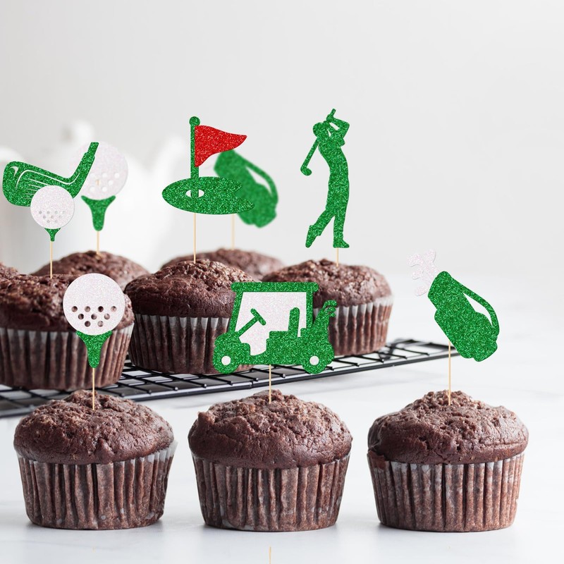Golf Cupcake Toppers, Golf Birthday Party Decorations, Golf Decor, Let's