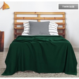 Utopia Bedding Knit Blanket Twin Size (90x66 Inches, Forest Green) Soft Lightweight Jersey Breathable Sweatshirt Blanket for Bed,Couch & Sofa