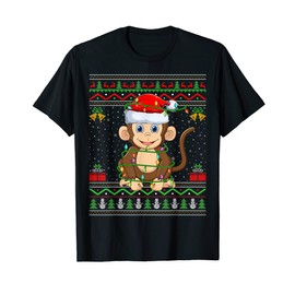 Funny Monkey Animal Lover Matching Ugly Monkey Christmas T-Shirt