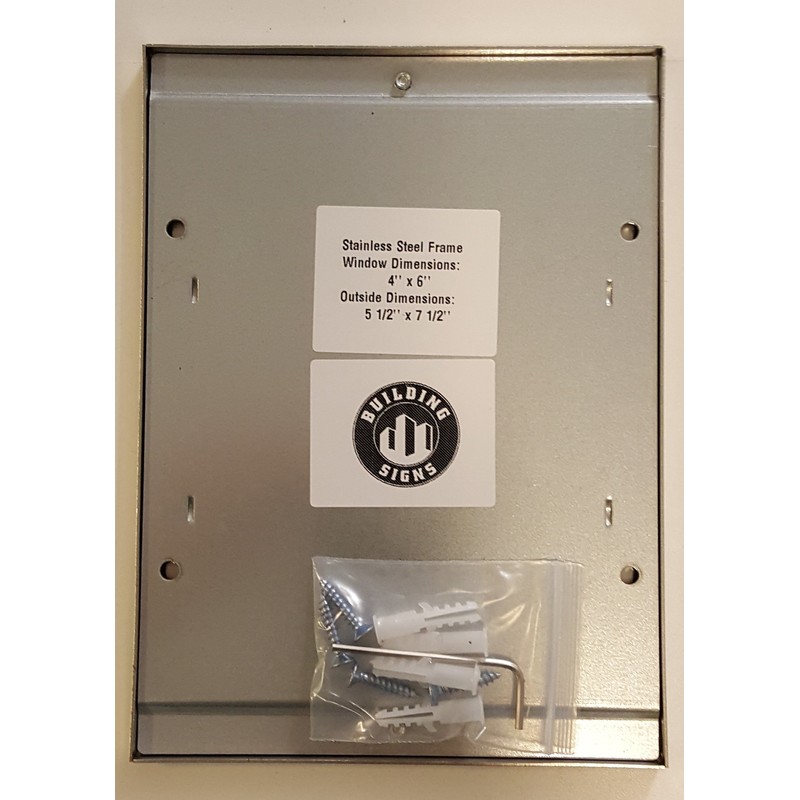 Elevator Permit Frame 4X6 Stainless Steel