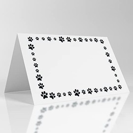 25 Place Cards - Perfect for Dog Pet Paw Print Theme Birthday Party, Classroom Party, Children Party, Banquets, Events/WZ020