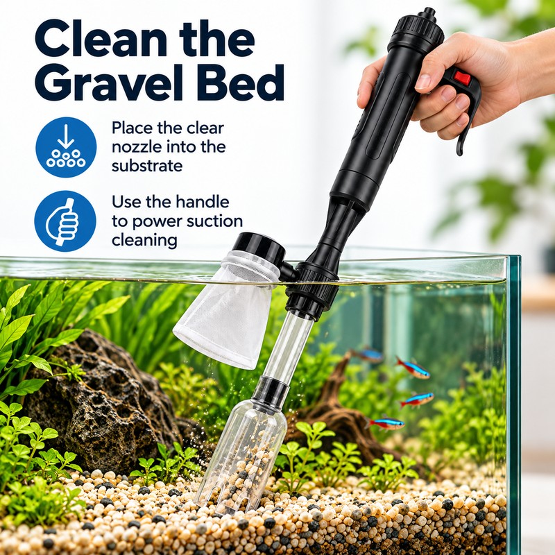 Battery Operated Aquarium Gravel Cleaner for Fish Tank Maintenance –