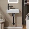 White Wall Mounted Ceramic Bathroom Sink, 7" x 14" Rectangle