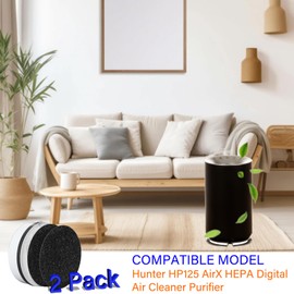 2 Set HP125 Replacement Filter for Hunter HP125 AirX HEPA Digital Air Purifier, 2 Pack H13 True HEPA and 4 Pack Activated Carbon Pre-Filter, Part Number H-HF125-VP H-HF125