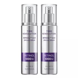 Missha 미샤 타임 레볼루션 레티놀 1000샷 스피큘 세럼, 50ml, 2개 [50ml x 2개] Missha Time Revolution Retinol 1000 Shot Speckle Serum, 50ml, 2 pcs [50ml x 2 pcs]