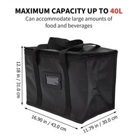 FreeSkill nsulated-Grocery-Delivery Food Delivery Bag for Hot Food - Insulated Reusable Grocery Bags Insulated Pizza Delivery Bag