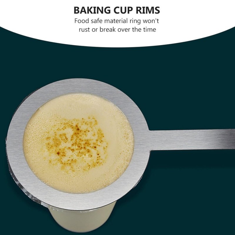 Hemoton 2pcs Creme Brulee Cup Scald Proof Baking Milk Rings