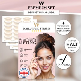 WOW STRIPES Slip-on Eyelids Premium Stripes Invisible (Pack of 192) Lifiting without Surgery, Skin-Friendly, Natural, Eyelid Tape Tapes Straps Strip as Lifting Set Eye Lid Tightening Eye Pads S