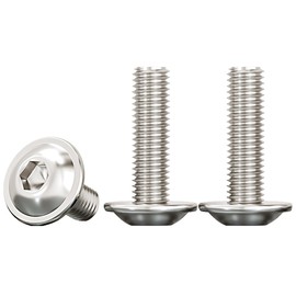 Drenky M6 Screws Stainless Steel, Rounded Head Screws with Flange and Hexalobular Socket M6 x 20 mm Flange Screws Rustproof Stainless Steel A2 V2A Threaded Screws Fully Threaded, Pack of 20