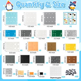 HubirdSall 24 Pack Winter Polar Animals Felt Bookmark Craft Kit, DIY Make Your Own Arctic Animal Bookmarks with Reindeer Walrus Polar Bear Penguins Art Bulk Party Gift Classroom Activities for Kids