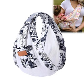 Breathable Baby Carrier on the Side, Children's Carrier Sided, Baby Sling Baby Newborn, Toddler Carrier, Baby Sling, Wild Ride Children's Carrier up to 20 kg (Black, Leaves)