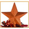 YYCRAFT Glitter Star Tree Topper Christmas Decoration-6 Inch,Orange