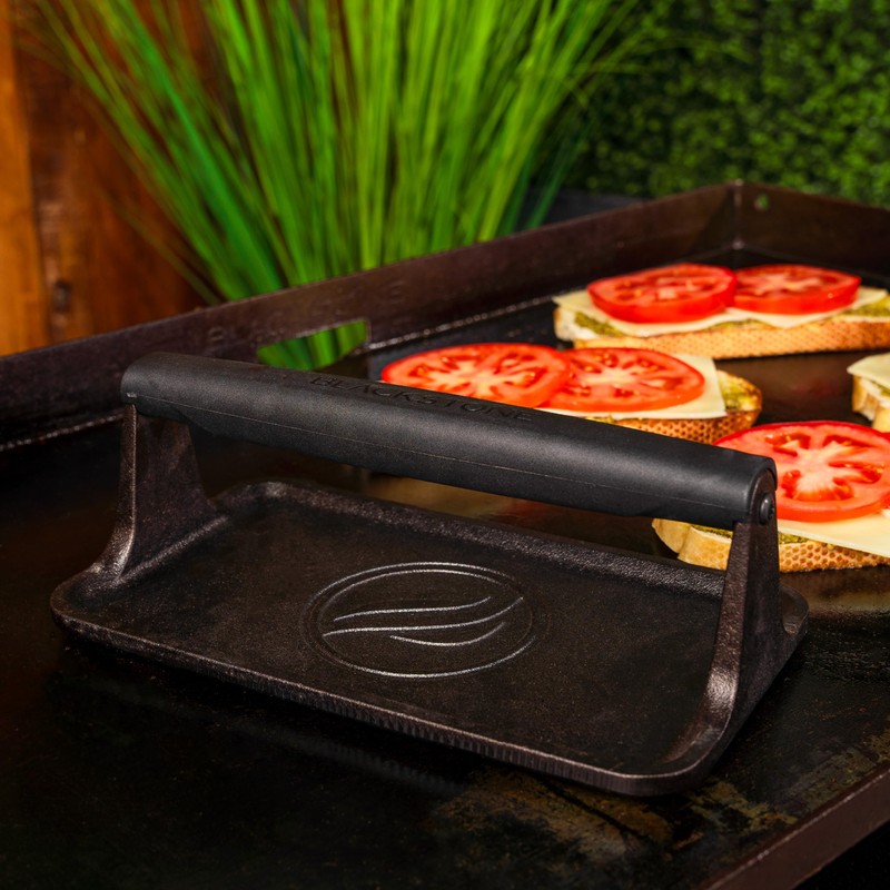 Blackstone 5553 Pre-Seasoned Cast Iron Griddle Press Medium Heavy Duty-Meat,