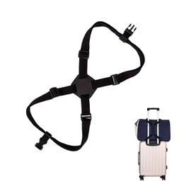 LUYING Suitcase Belt, High Elasticity, Black, 1 Piece, One-Touch Type, Anti-Loss, Cross Tape, Adjustable Loosening Belt, Suitcase Band, Luggage Fastening, Collapse Prevention